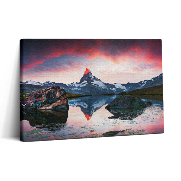 Obraz canvas 30x20 Stelliské jezero Matterhorn