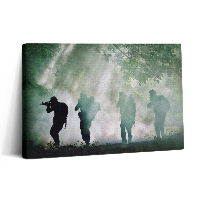 Obraz canvas 30x20 Armáda v lese - vojáci