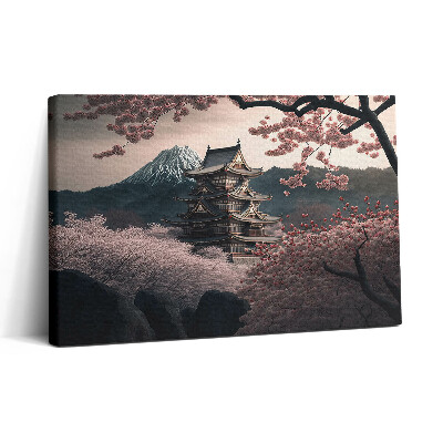 Obraz canvas 30x20 Asijská věž a třešňové květy