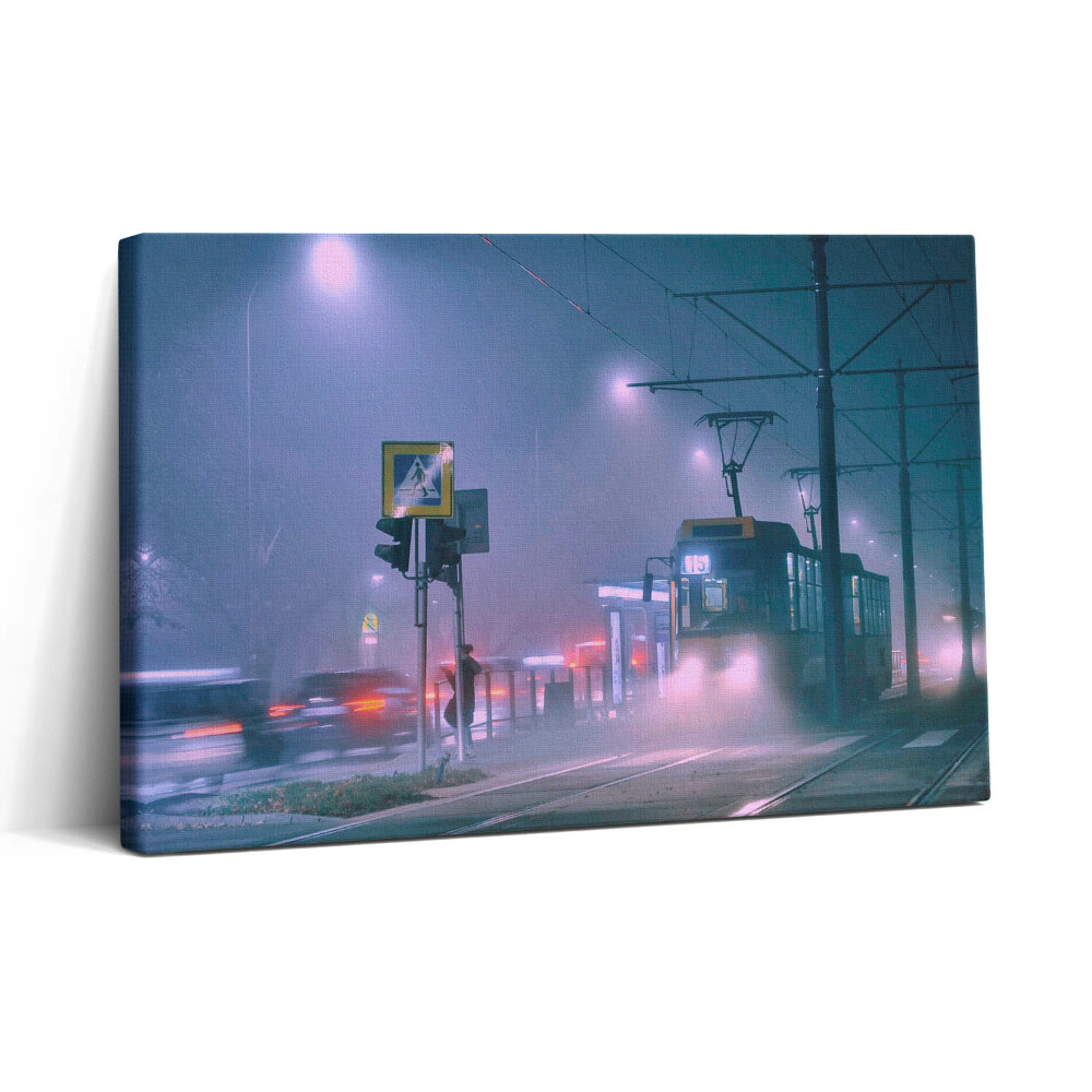 Obraz canvas 30x20 Varšava v noční mlze