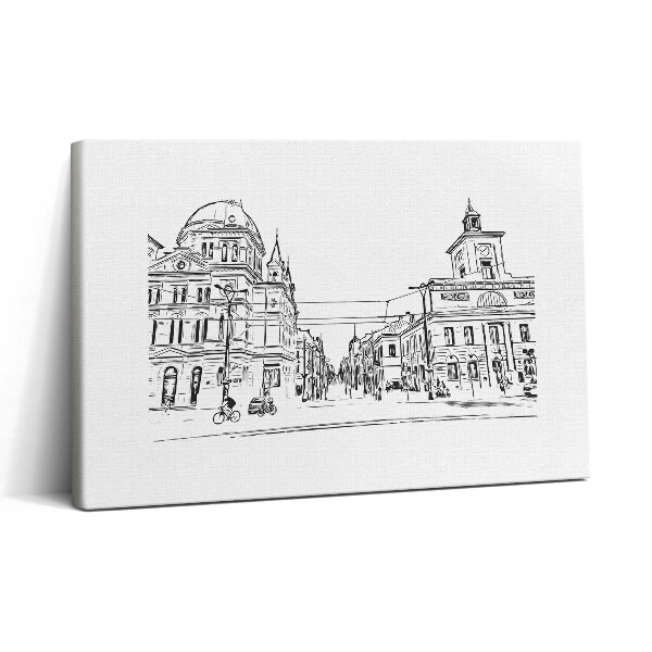 Obraz canvas 30x20 Ilustrace starého města Poznaně