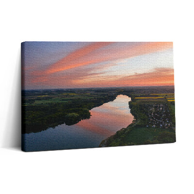 Obraz canvas 30x20 Letecký pohled na jezero