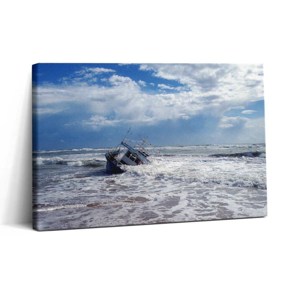 Obraz z fotografie na plátně 30x20 Potopená loď na Sicílii