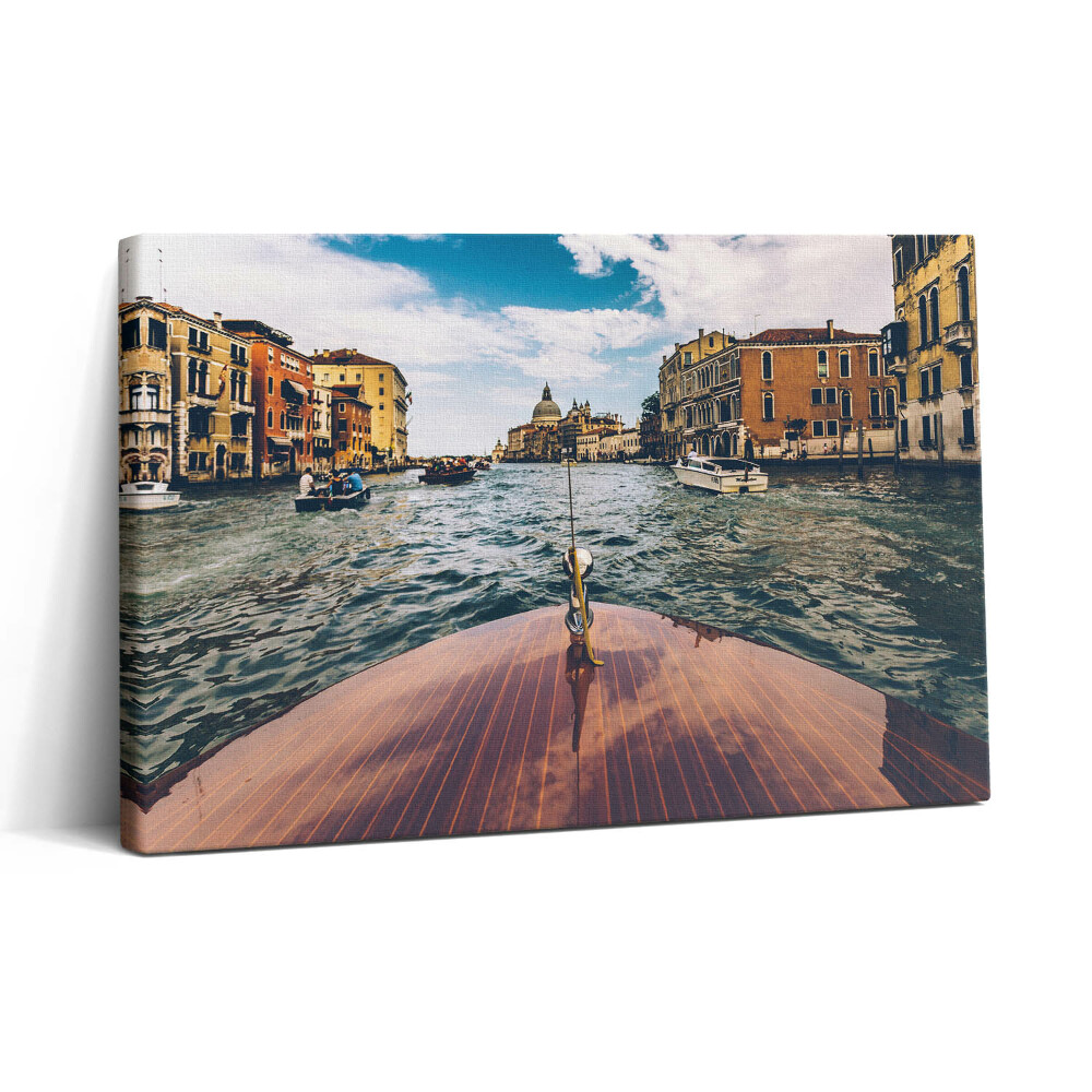 Obraz canvas 30x20 Motorový člun na řece