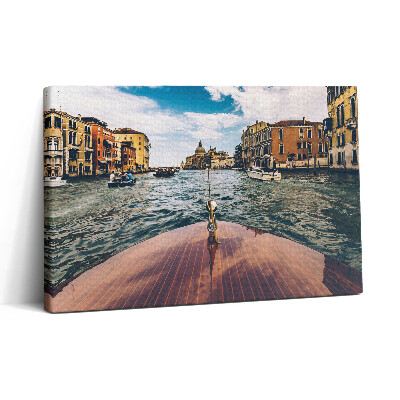 Obraz canvas 30x20 Motorový člun na řece