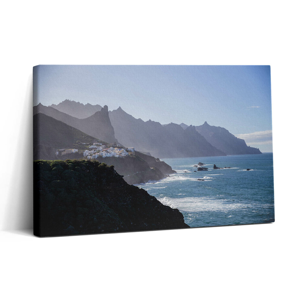 Obraz canvas 30x20 Pohled na hory u oceánu