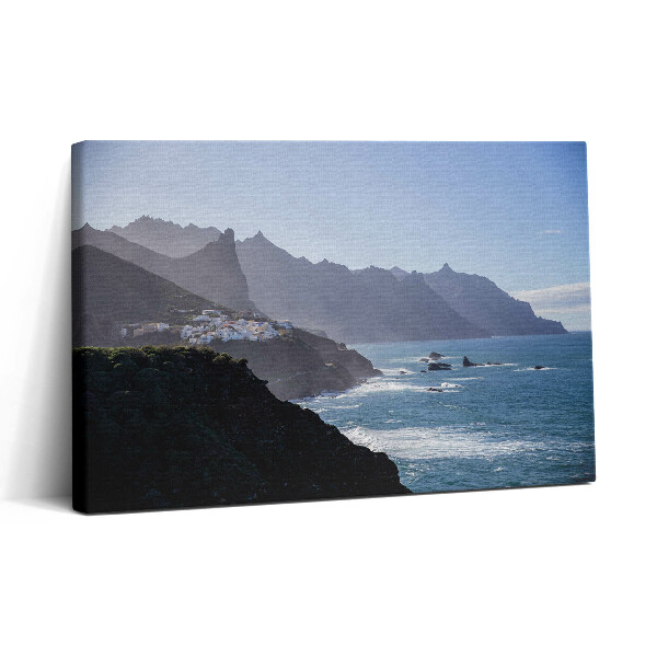 Obraz canvas 30x20 Pohled na hory u oceánu