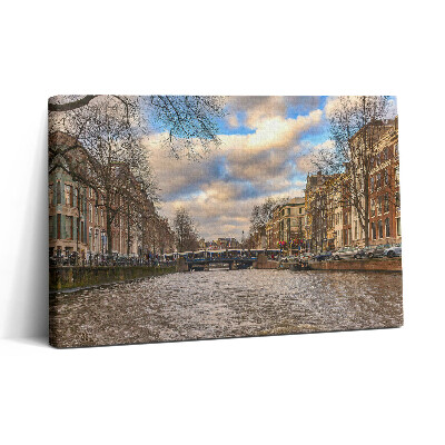 Obraz z fotografie na plátně 30x20 Rotterdamský kanál