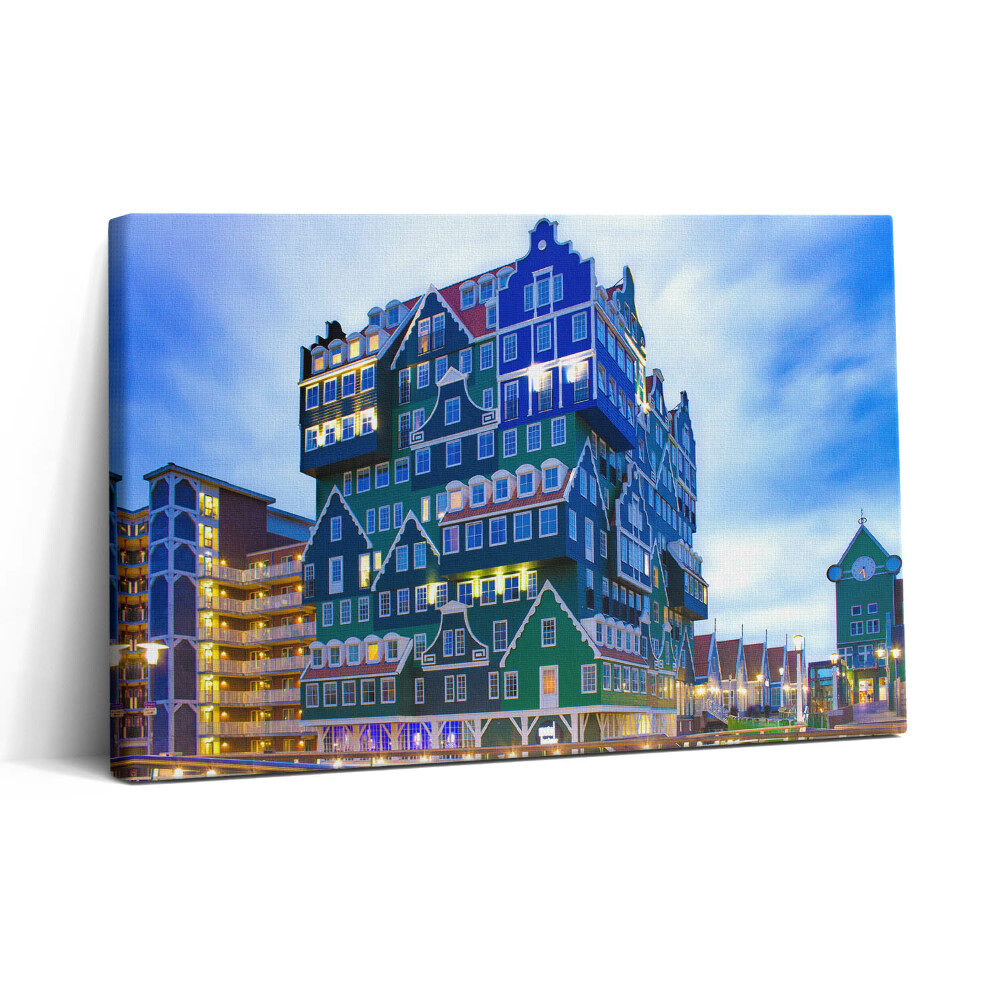 Obraz canvas 30x20 Barevný dům v Amsterdamu