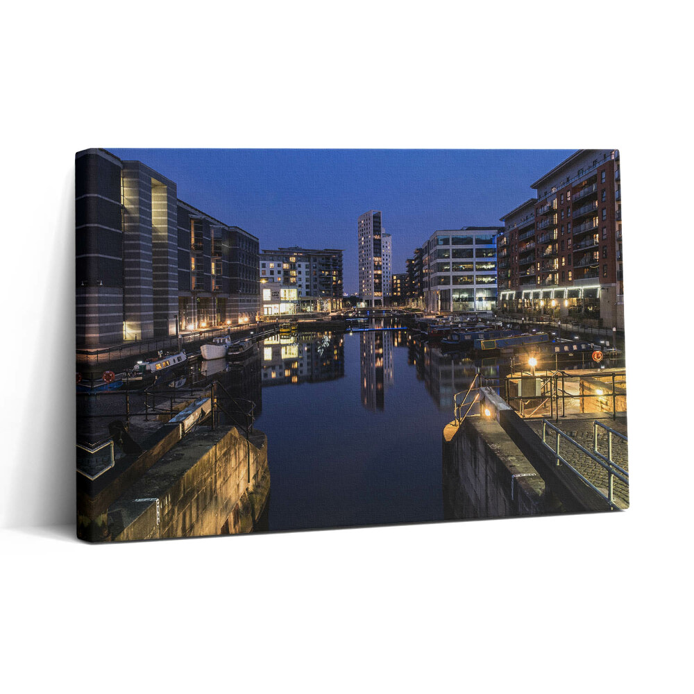 Obraz na plátně 30x20 Město Leeds je v noci osvětlené