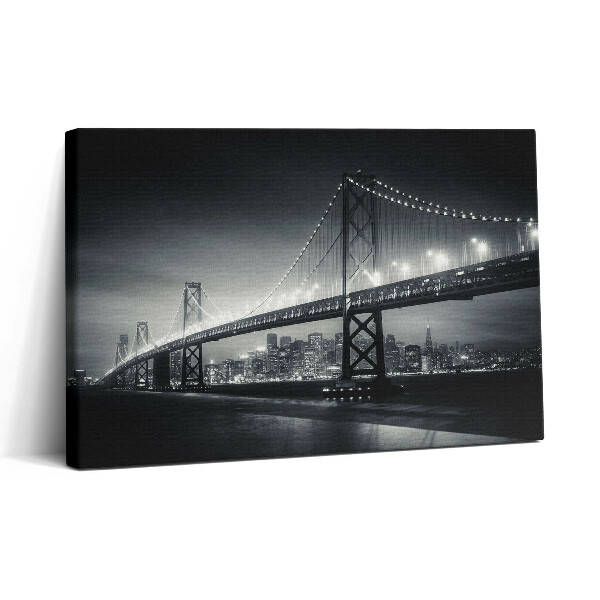Obraz z fotografie na plátně 30x20 Sanfranciský most v noci