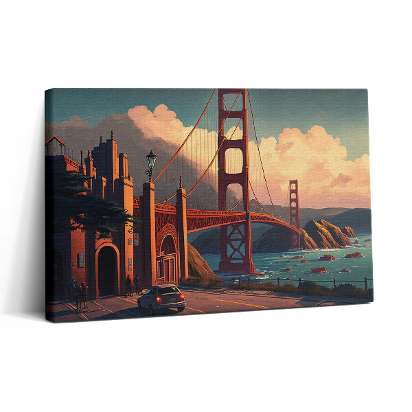 Obraz canvas 30x20 Ilustrace mostu v San Franciscu