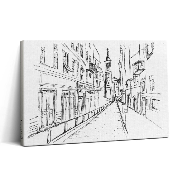 Obraz na plátně 30x20 Kresba města Provence