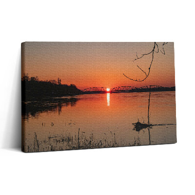 Obraz canvas 30x20 Jezerní krajina při západu slunce