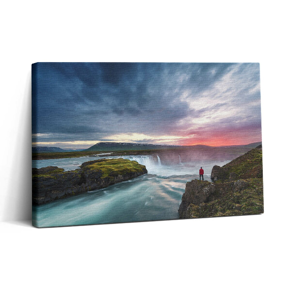 Obraz na plátně 30x20 Krajina s vodopádem Godafoss
