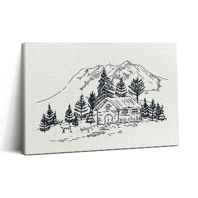 Obraz na plátně 30x20 Kresba horské chaty