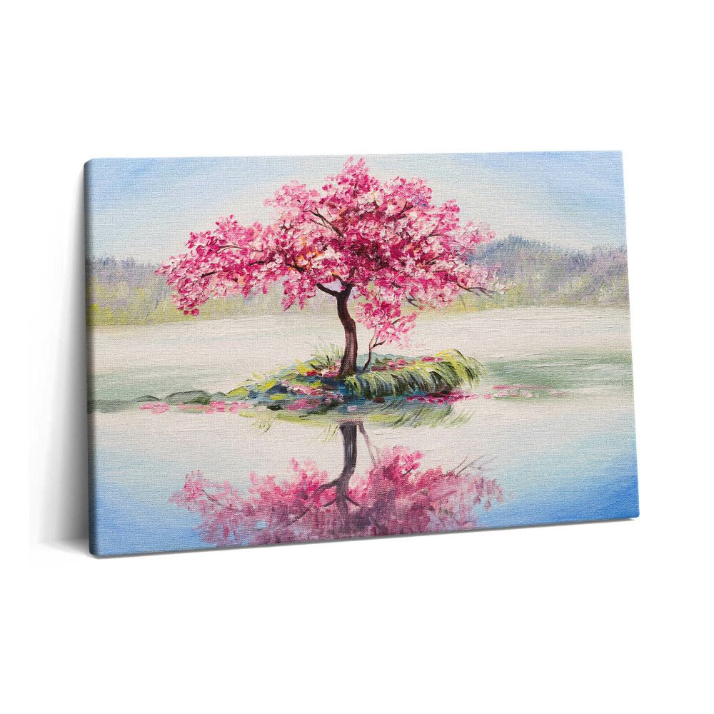 Obraz canvas 60x40 cm Mozaika zobrazující rozkvetlý strom milenců