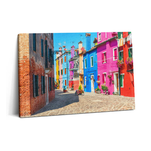 Obraz z fotografie na plátně 60x40 cm Pestrá čtvrť ostrova Burano