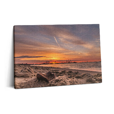 Obraz z fotografie na plátně 60x40 cm Západ slunce nad pláží