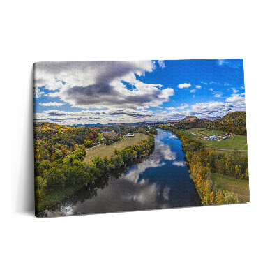 Obraz na plátně 60x40 cm Odraz oblohy v řece