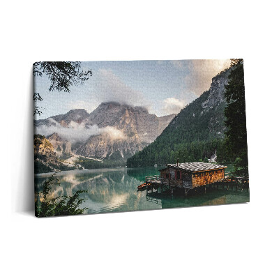 Obraz na plátně 60x40 cm Horský dům u jezera