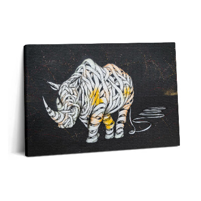 Obraz canvas 60x40 cm Abstraktní pohled na nosorožce a kapelu