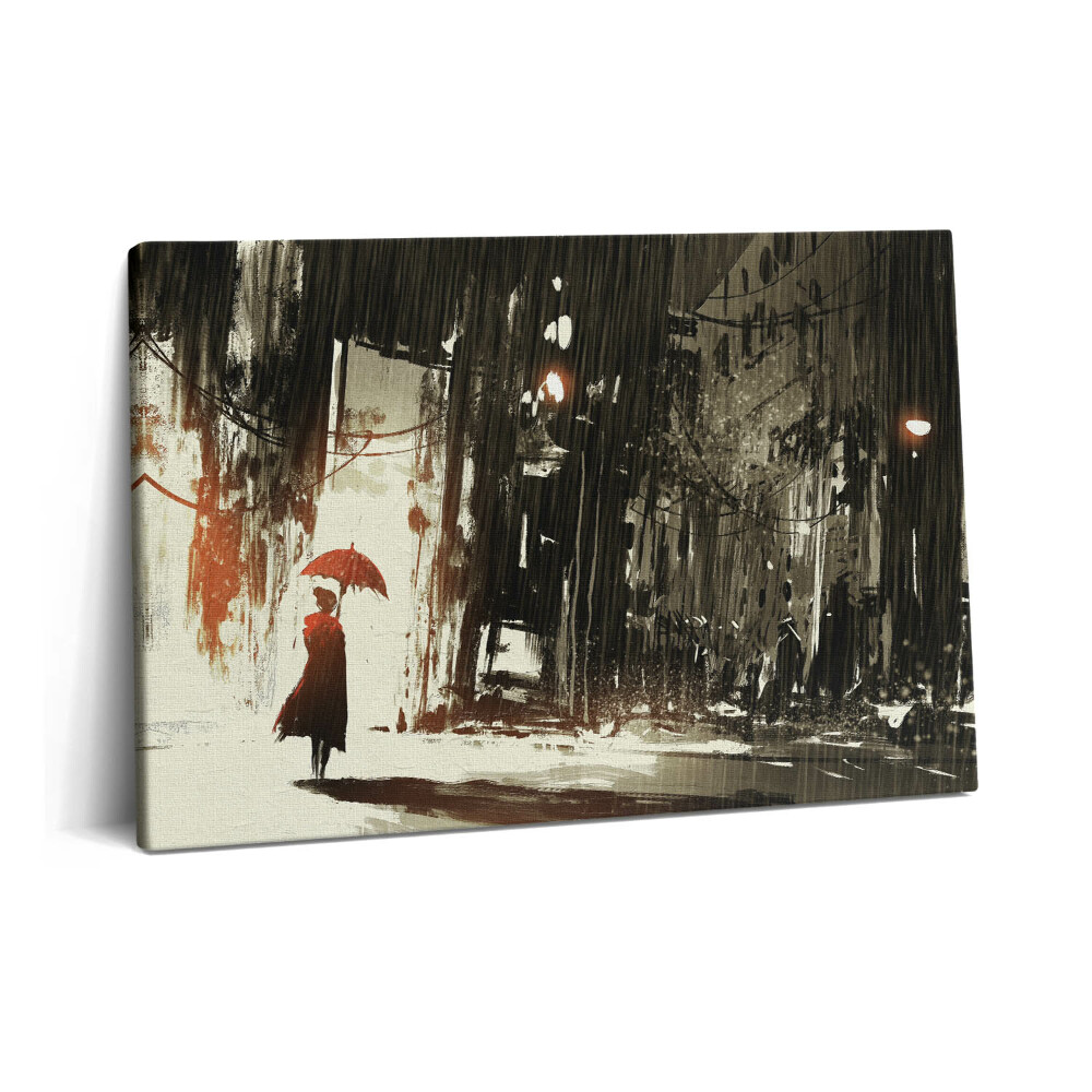 Obraz canvas 60x40 cm Malovaná žena s deštníkem