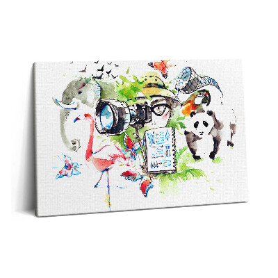 Obraz z fotografie na plátně 60x40 cm Akvarel zvířecí příroda a zoolog