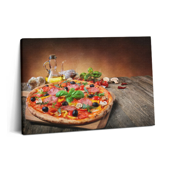 Obraz na plátně 60x40 cm Italská pizza s olivovým olejem