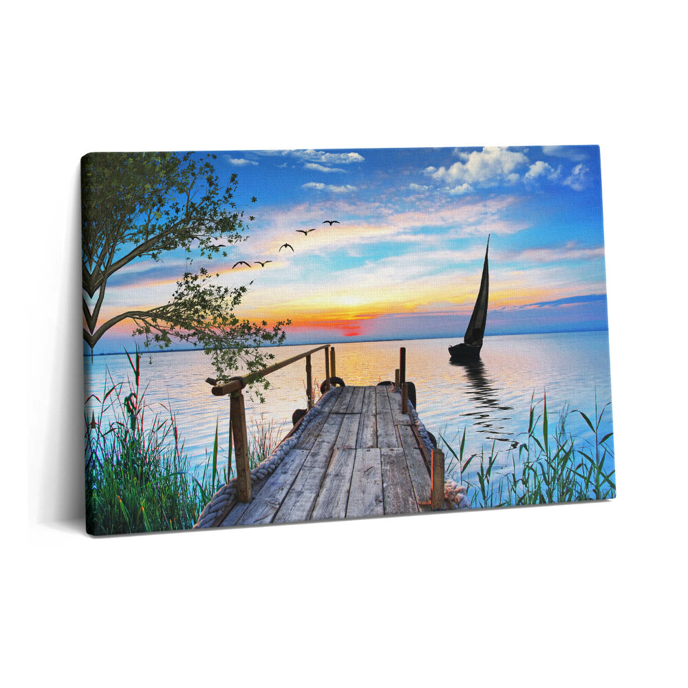 Obraz z fotografie na plátně 60x40 cm Plachetnice na jezeře