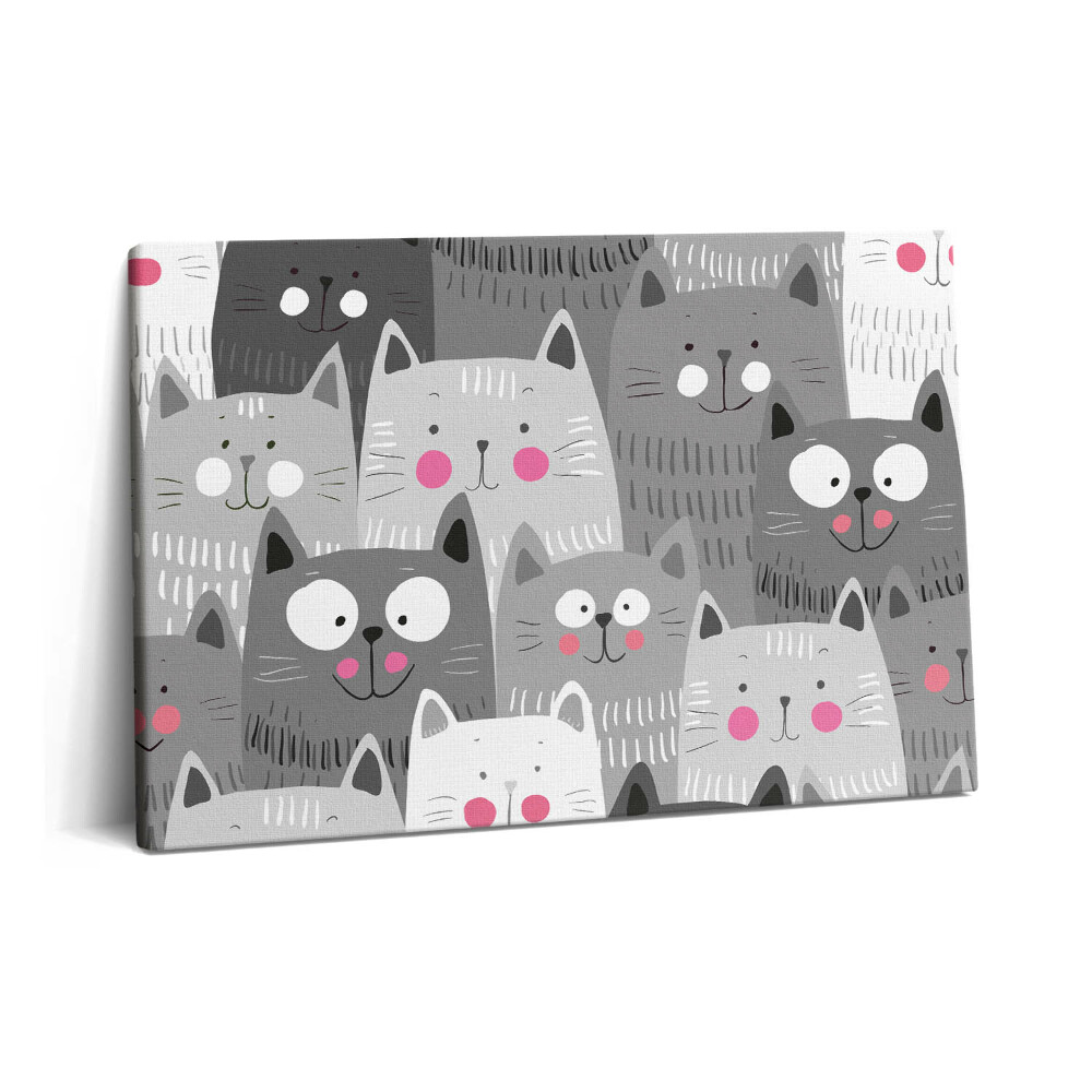 Obraz na plátně 60x40 cm Vzor s kočkami