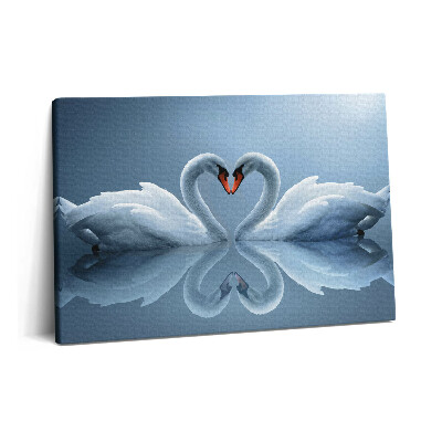 Obraz canvas 60x40 cm Labutě naaranžované na znamení lásky