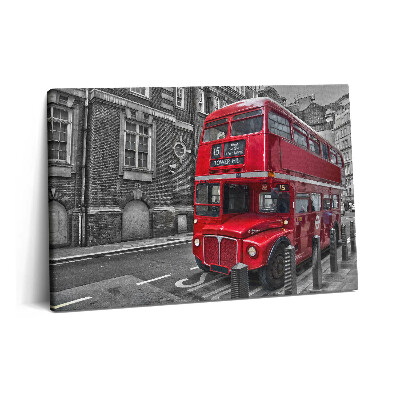 Obraz na plátně 60x40 cm Červený dvoupatrový autobus