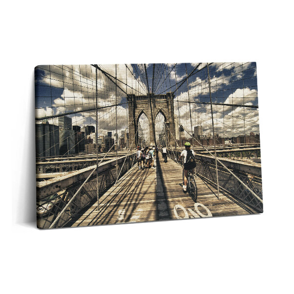 Obraz z fotografie na plátně 60x40 cm Pohled na Brooklynský most v New Yorku