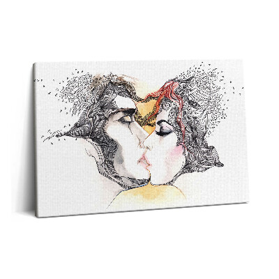 Obraz canvas 60x40 cm Abstraktní líbající se milenecký pár