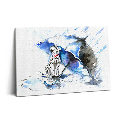 Obraz na plátně 60x40 cm Dalmatinský akvarel pod deštníkem