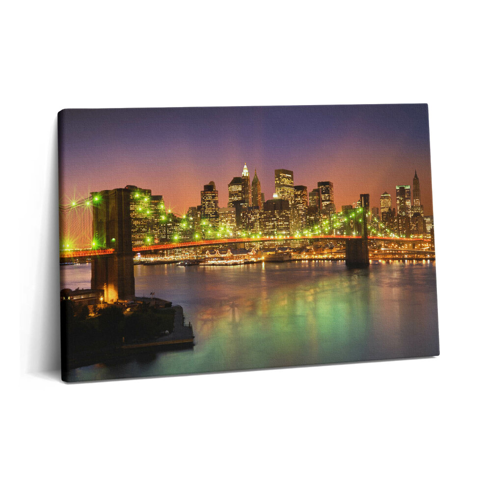 Obraz z fotografie na plátně 60x40 cm Brooklynský most v noci