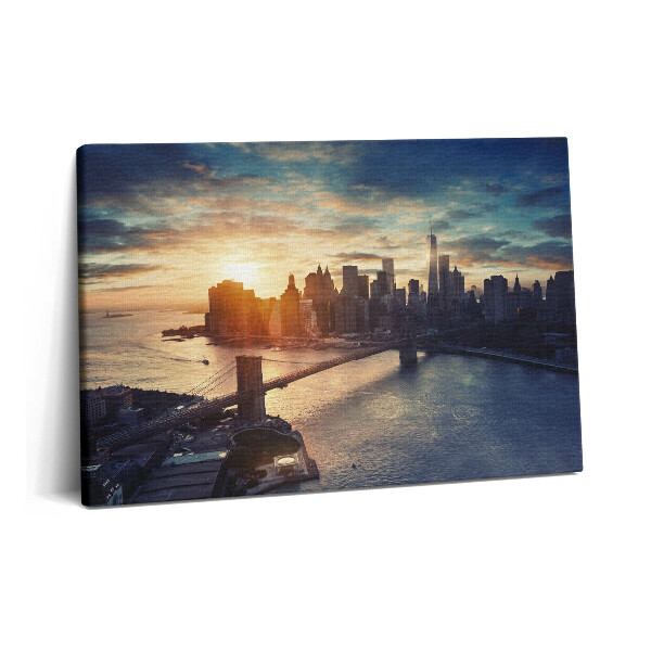 Obraz z fotografie na plátně 60x40 cm Newyorský Manhattan a západ slunce