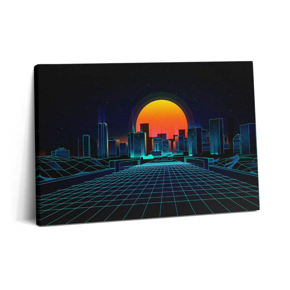 Obraz canvas 60x40 cm Kyberprostor města
