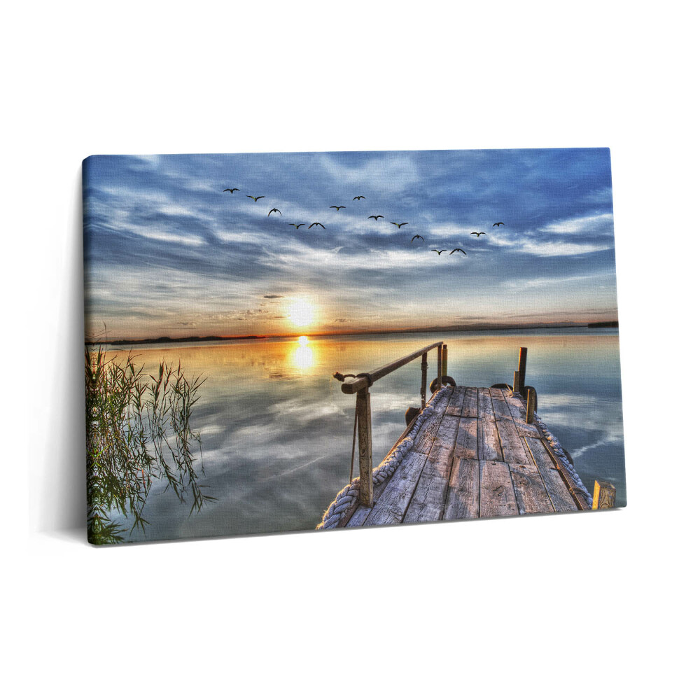 Obraz na plátně 60x40 cm Západ slunce nad jezerem