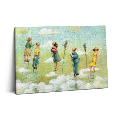 Obraz canvas 60x40 cm Lidé na žebříku
