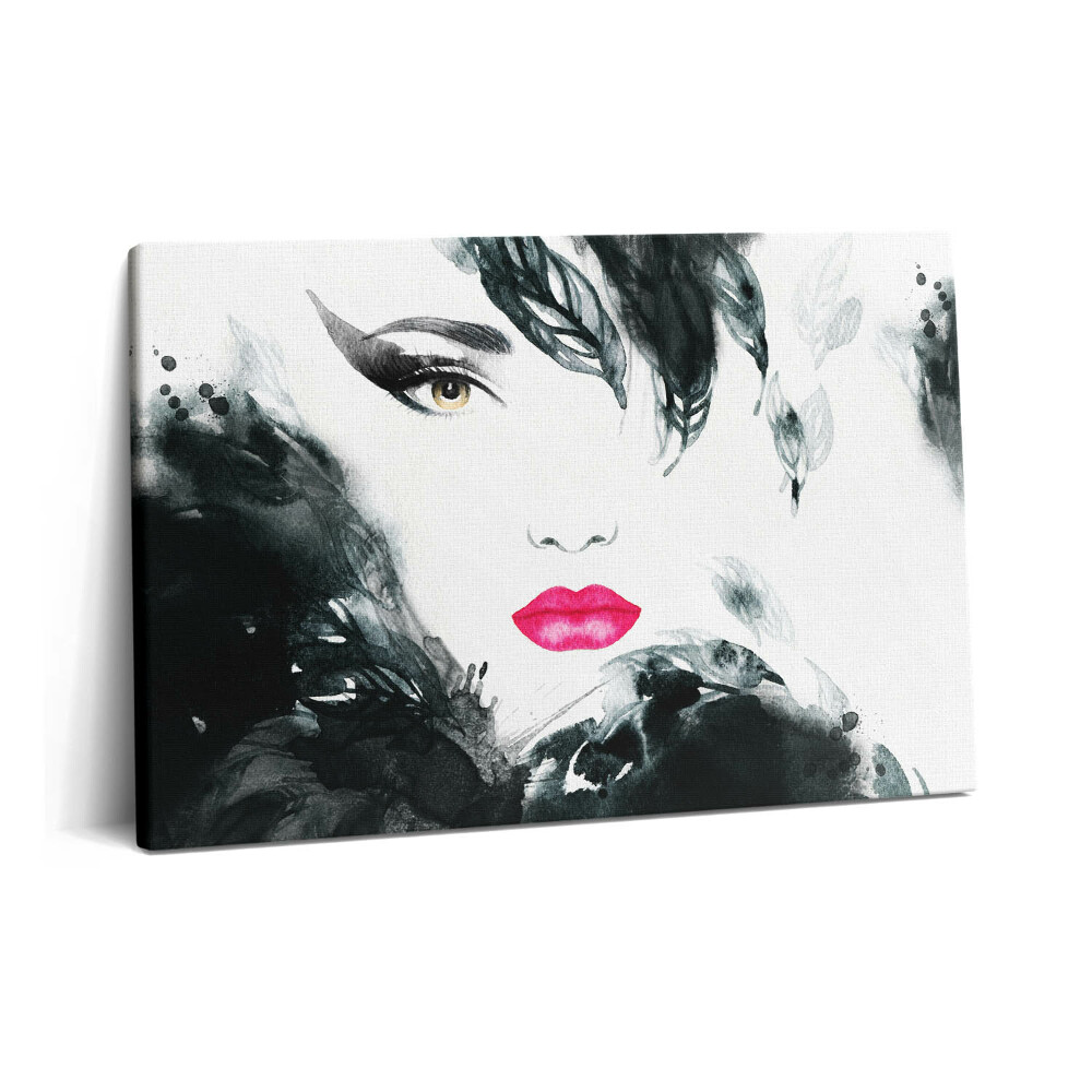 Obraz na plátně 60x40 cm Portrét ženy s červenými rty