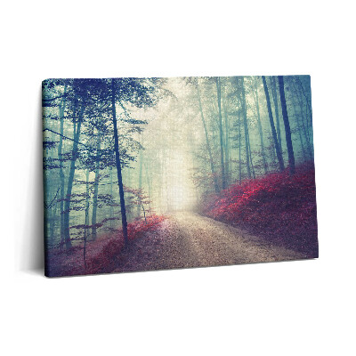 Obraz na plátně 60x40 cm Silnice v mlžném podzimním lese