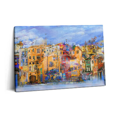 Obraz na plátně 60x40 cm Olejomalba zobrazující architekturu města