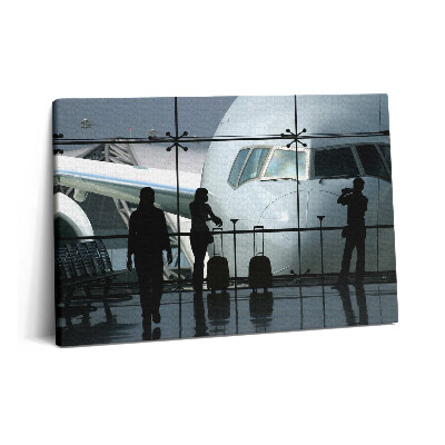 Obraz canvas 60x40 cm Cestující čekající na letadlo