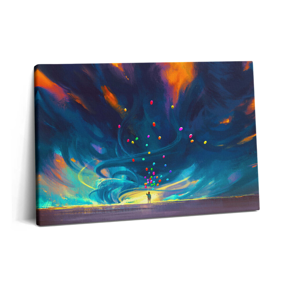 Obraz z fotografie na plátně 60x40 cm Dítě a balónky