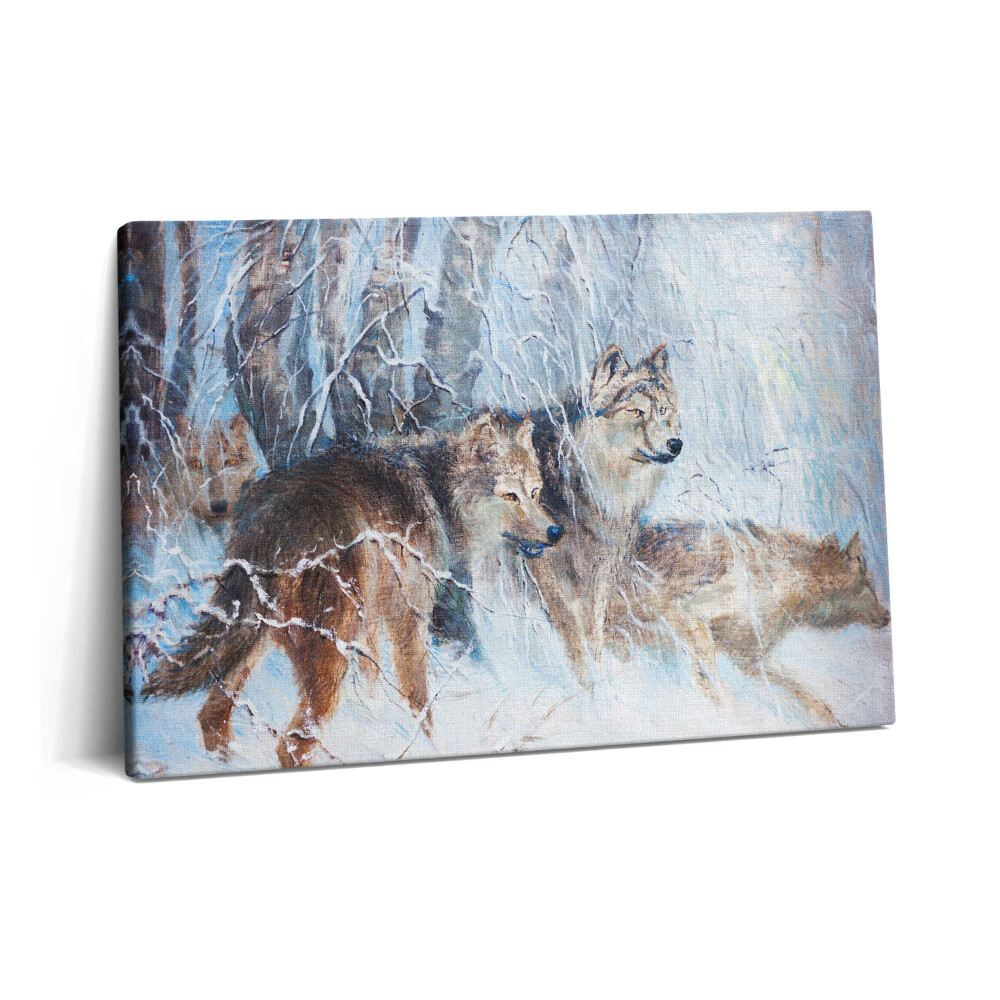 Obraz na plátně 60x40 cm Kresba vlků v lese