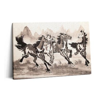 Obraz canvas 60x40 cm Cválající koně