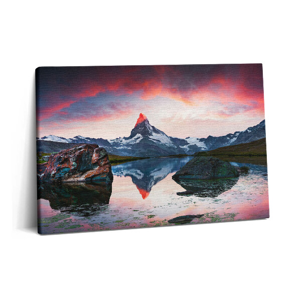 Obraz canvas 60x40 cm Stelliské jezero Matterhorn