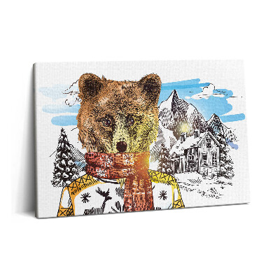 Obraz z fotografie na plátně 60x40 cm Medvěd v šále